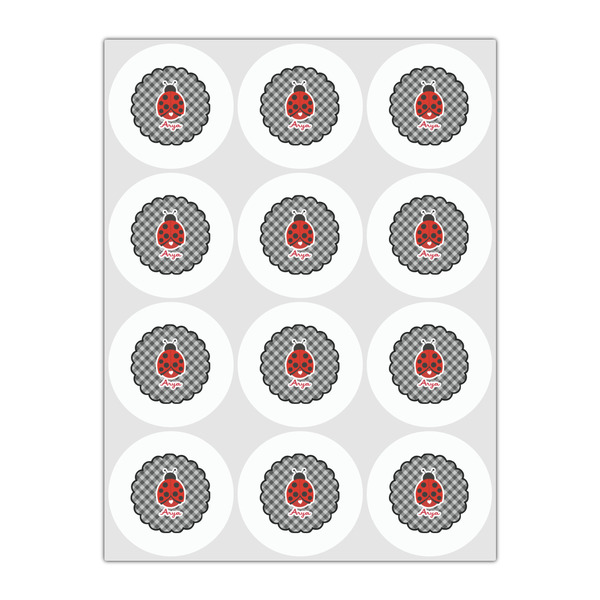 Ladybugs & Gingham Drink Topper - Small - Set of 12