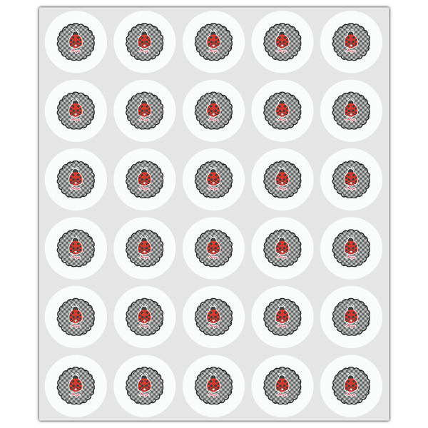 Ladybugs & Gingham Drink Topper - XSmall - Set of 30