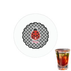Ladybugs & Gingham Printed Drink Topper - 1.5" (Personalized)