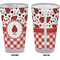 Ladybugs & Gingham Pint Glass - Full Color - Front & Back Views