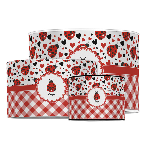 Ladybugs & Gingham Drum Lampshades - MAIN