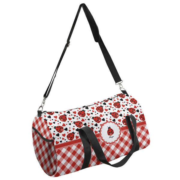 Custom Ladybugs & Gingham Duffel Bag - Large (Personalized)
