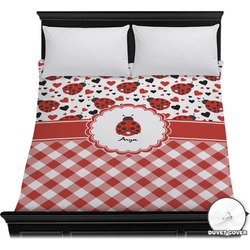 Ladybugs & Gingham Duvet Cover - Full / Queen (Personalized)