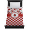 Ladybugs & Gingham Duvet Cover - Twin XL - On Bed - No Prop