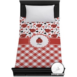 Ladybugs & Gingham Duvet Cover - Twin (Personalized)