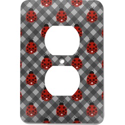 Ladybugs & Gingham Electric Outlet Plate (Personalized)