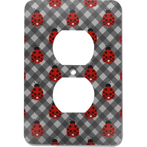 Custom Ladybugs & Gingham Electric Outlet Plate