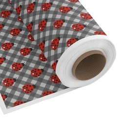 Ladybugs & Gingham Fabric by the Yard - Spun Polyester Poplin