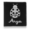 Ladybugs & Gingham Leather Binder - 1" - Black (Personalized)