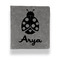 Ladybugs & Gingham Leather Binder - 1" - Grey (Personalized)