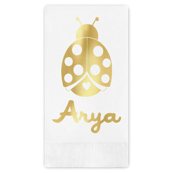 Ladybugs & Gingham Guest Napkins - Foil Stamped (Personalized)