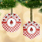 Ladybugs & Gingham Frosted Glass Ornament - MAIN PARENT