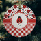 Ladybugs & Gingham Frosted Glass Ornament - Round (Lifestyle)
