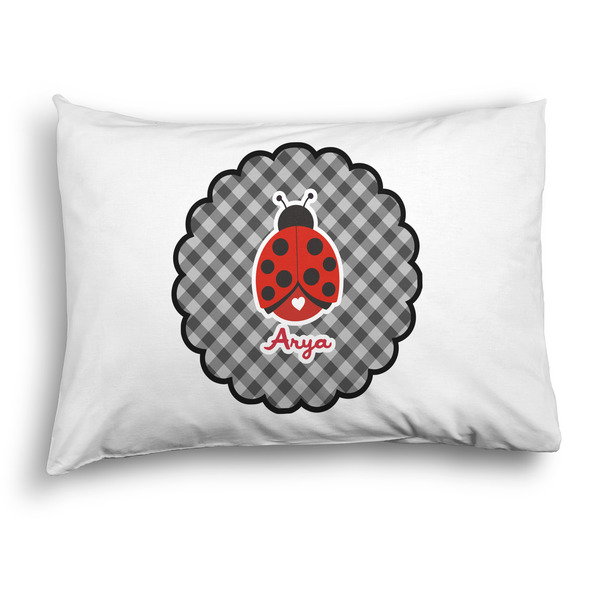 Custom Ladybugs & Gingham Pillow Case - Standard - Graphic (Personalized)