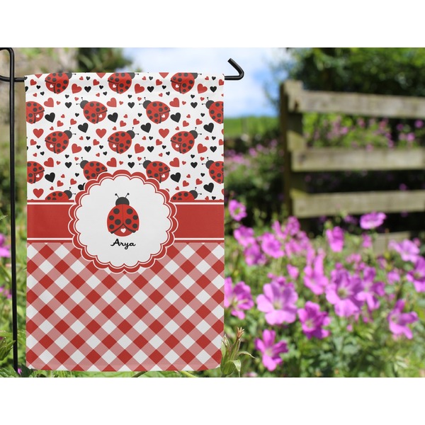 Ladybugs & Gingham Garden Flag - Outside In Flowers
