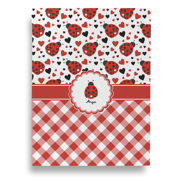 Ladybugs & Gingham Garden Flags - Large - Single Sided - FRONT