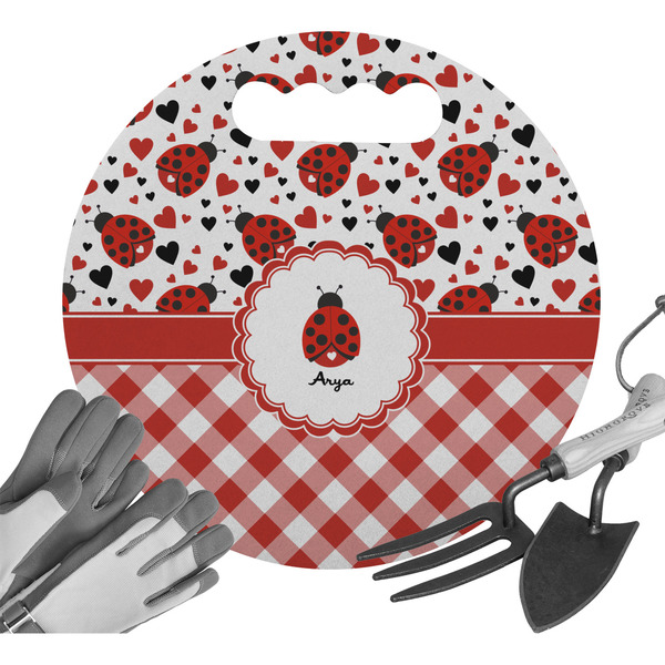 Custom Ladybugs & Gingham Gardening Knee Cushion (Personalized)