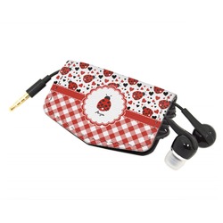 Ladybugs & Gingham Genuine Leather Cord Wrap (Personalized)