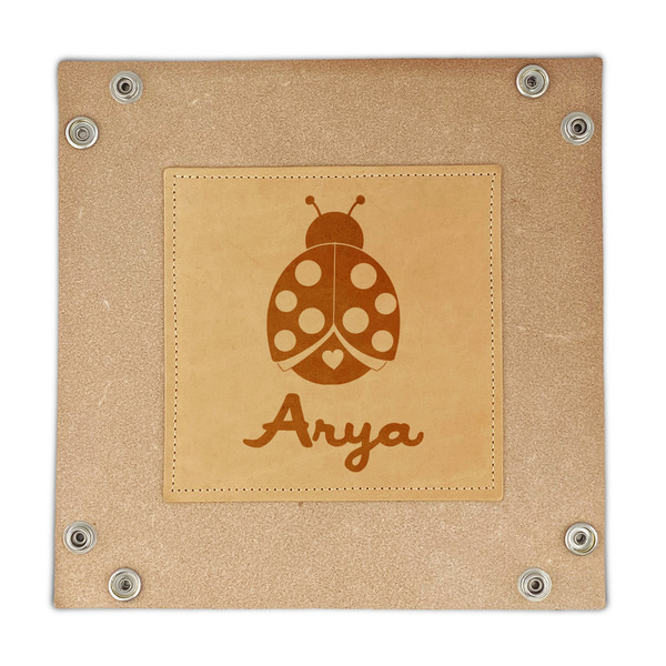 Ladybugs & Gingham Genuine Leather Valet Trays - FRONT