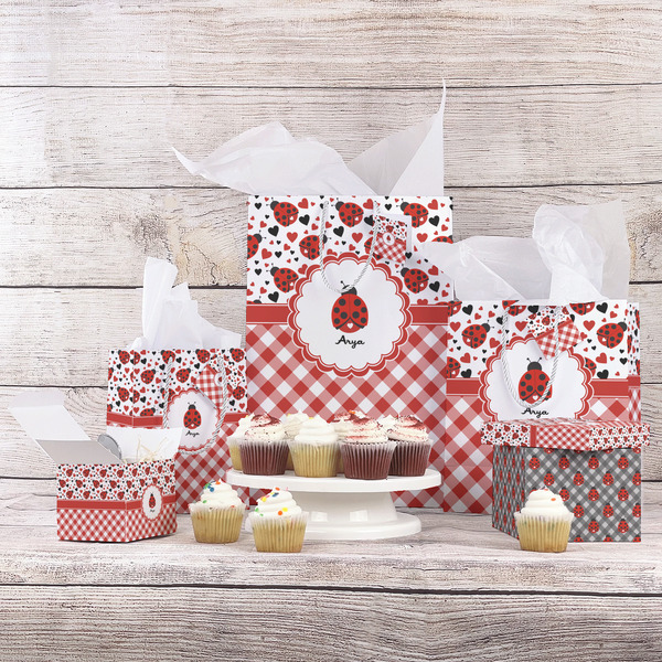 Ladybugs & Gingham Gift Bags - In Context