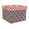 Ladybugs & Gingham Gift Boxes with Lid - Canvas Wrapped - Large - Front/Main