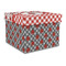 Ladybugs & Gingham Gift Box with Lid - Canvas Wrapped - Large (Personalized)