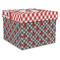 Ladybugs & Gingham Gift Box with Lid - Canvas Wrapped - X-Large (Personalized)