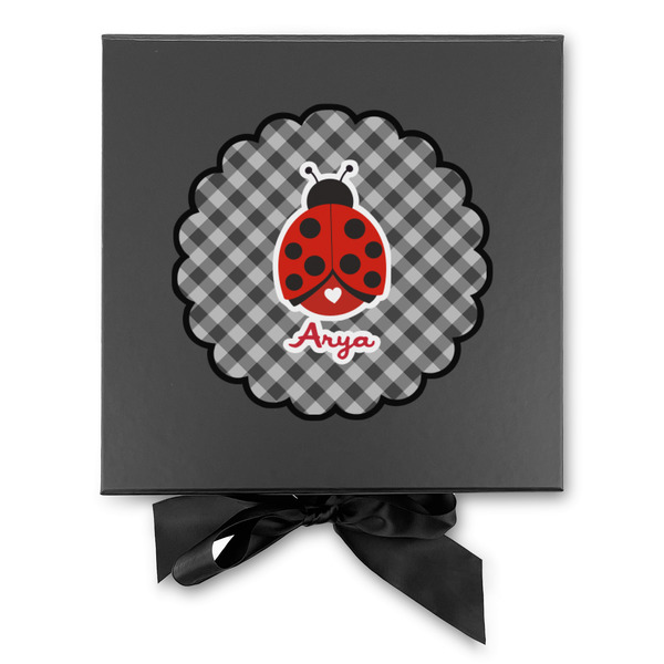 Ladybugs & Gingham Gift Boxes with Magnetic Lid - Black - Approval