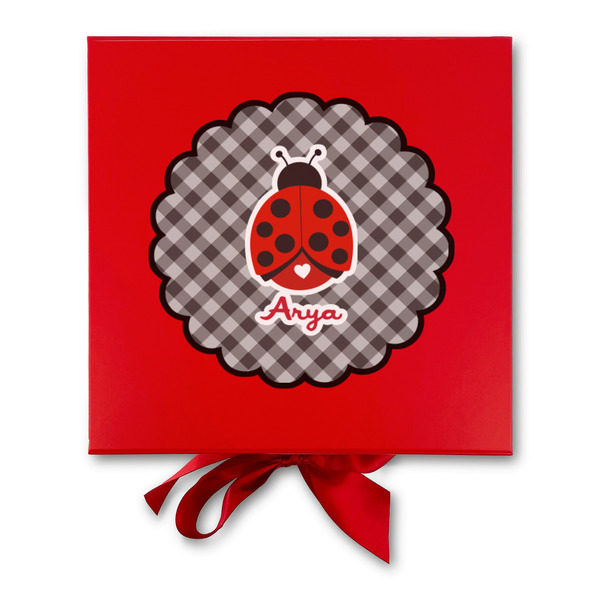 Ladybugs & Gingham Gift Boxes with Magnetic Lid - Red - Approval