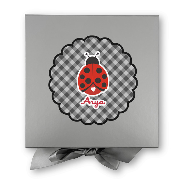 Ladybugs & Gingham Gift Boxes with Magnetic Lid - Silver - Approval