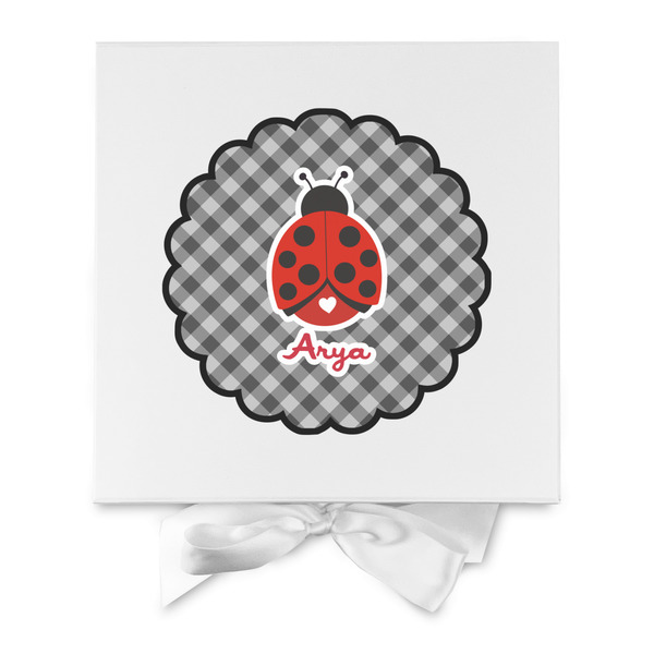 Ladybugs & Gingham Gift Boxes with Magnetic Lid - White - Approval