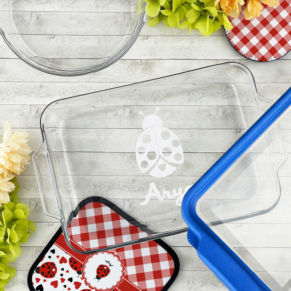 Ladybugs & Gingham Glass Baking Dish - LIFESTYLE (13x9)