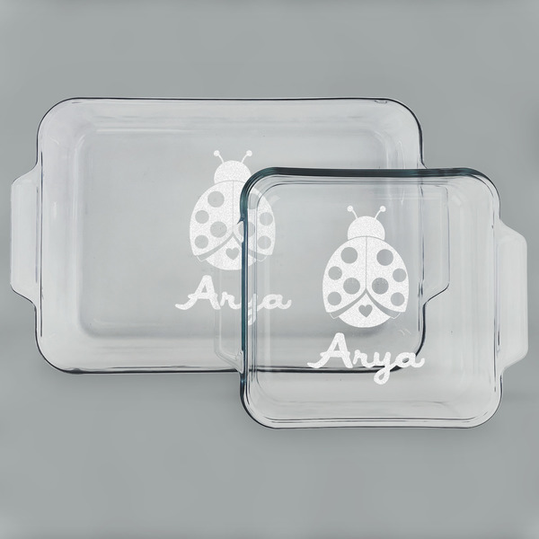 Ladybugs & Gingham Glass Baking Dish Set - MAIN (set)