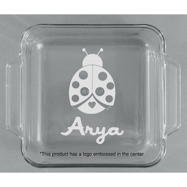 Ladybugs & Gingham Glass Cake Dish - APPROVAL (8x8)