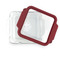 Ladybugs & Gingham Glass Cake Dish - FRONT w/lid  (8x8)