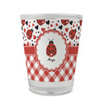 Ladybugs & Gingham Glass Shot Glass - 1.5 oz - Single (Personalized)