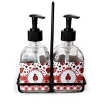 Ladybugs & Gingham Glass Soap & Lotion Bottle Set (Personalized)