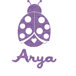 Ladybugs & Gingham Glitter Sticker Decal - Up to 6"X6" (Personalized)
