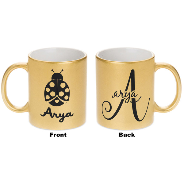 Ladybugs & Gingham Gold Mug - Apvl