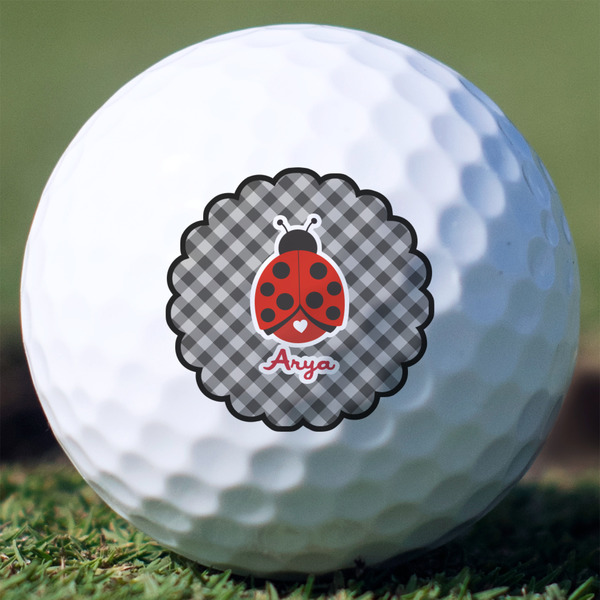 Custom Ladybugs & Gingham Golf Balls - Titleist Pro V1 - Set of 12 (Personalized)