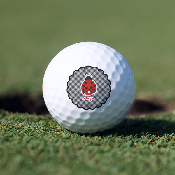 Custom Ladybugs & Gingham Golf Balls - Non-Branded - Set of 3 (Personalized)