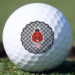Ladybugs & Gingham Golf Balls - Non-Branded - Set of 12 (Personalized)