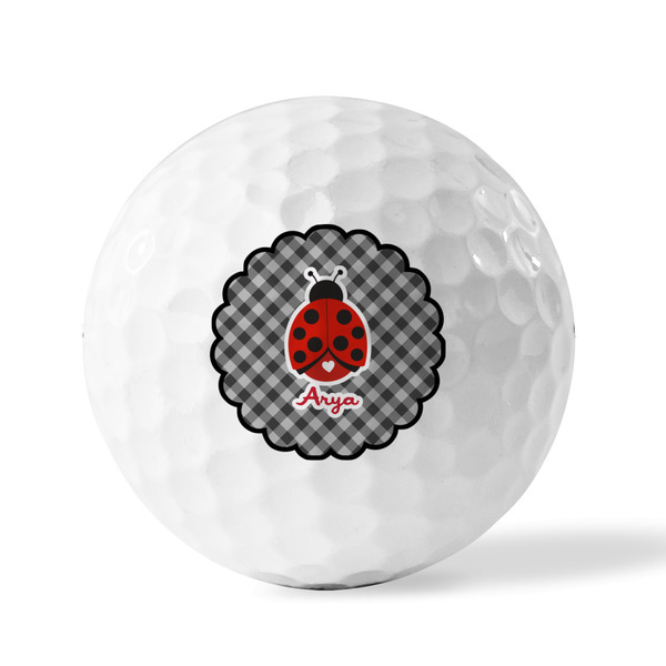 Ladybugs & Gingham Golf Balls - Generic - Set of 3 - FRONT
