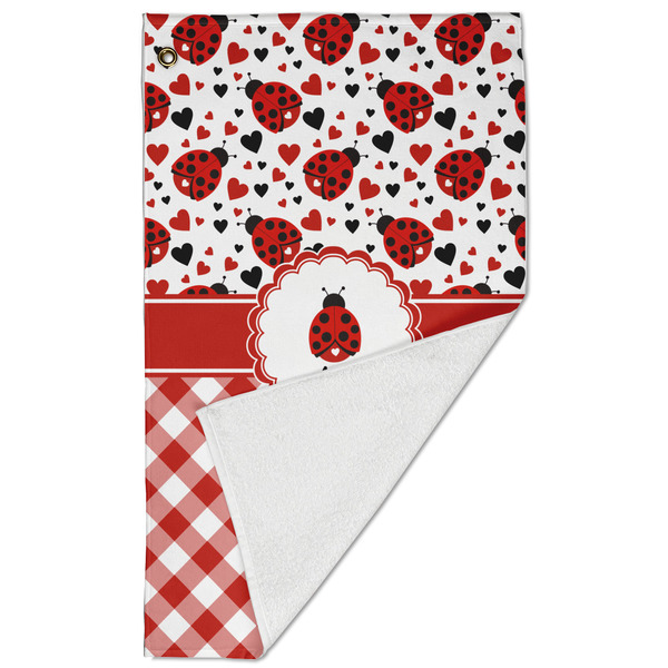 Ladybugs & Gingham Golf Towel - Folded (Large)