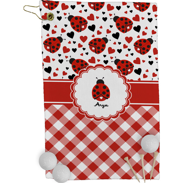 Ladybugs & Gingham Golf Towel (Personalized)