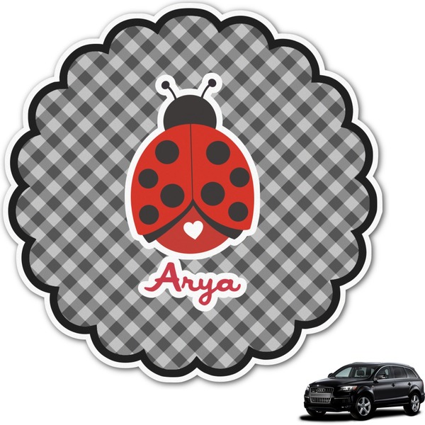 Custom Ladybugs & Gingham Graphic Car Decal (Personalized)
