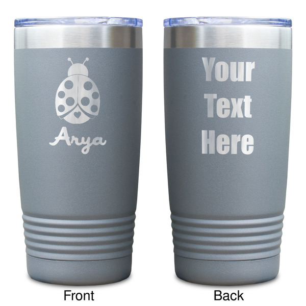 Ladybugs & Gingham Gray Polar Camel Tumbler - 20oz - Double Sided - Approval