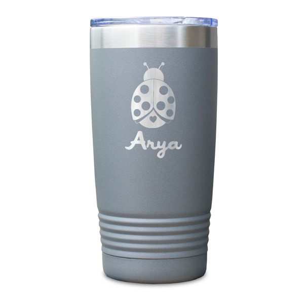 Ladybugs & Gingham Gray Polar Camel Tumbler - 20oz - Single Sided - Approval