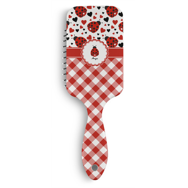 Custom Ladybugs & Gingham Hair Brushes (Personalized)