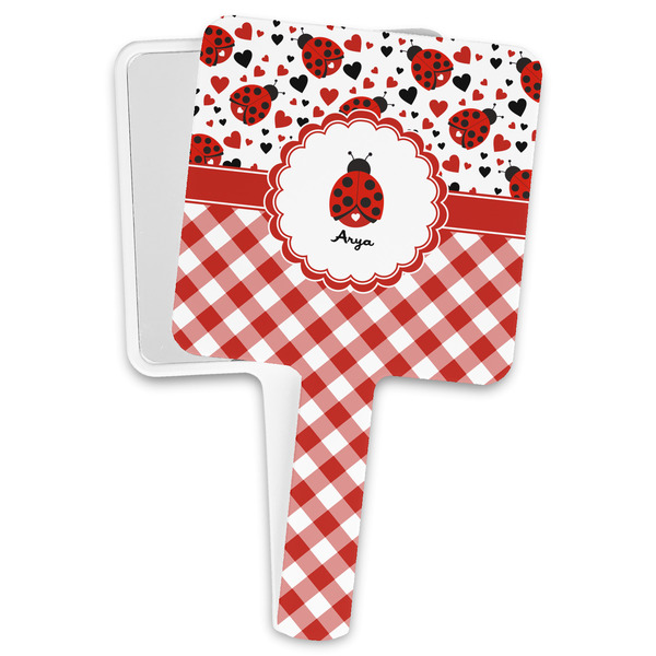 Custom Ladybugs & Gingham Hand Mirror (Personalized)